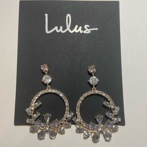 Lulu’s rhinestone statement earrings.
